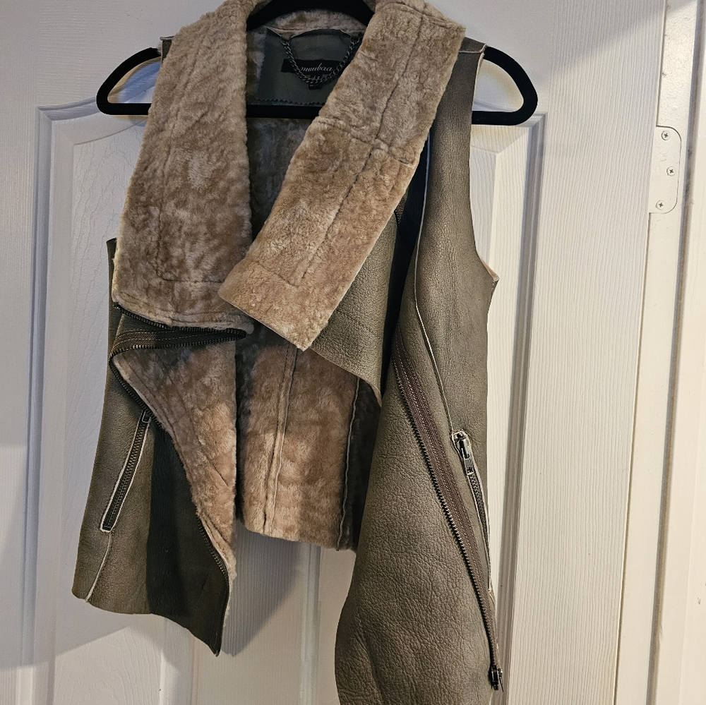 Leather, Shearling Vest - image 2
